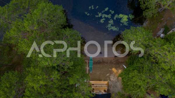 Aerial view of a cottage sandy beach 2672