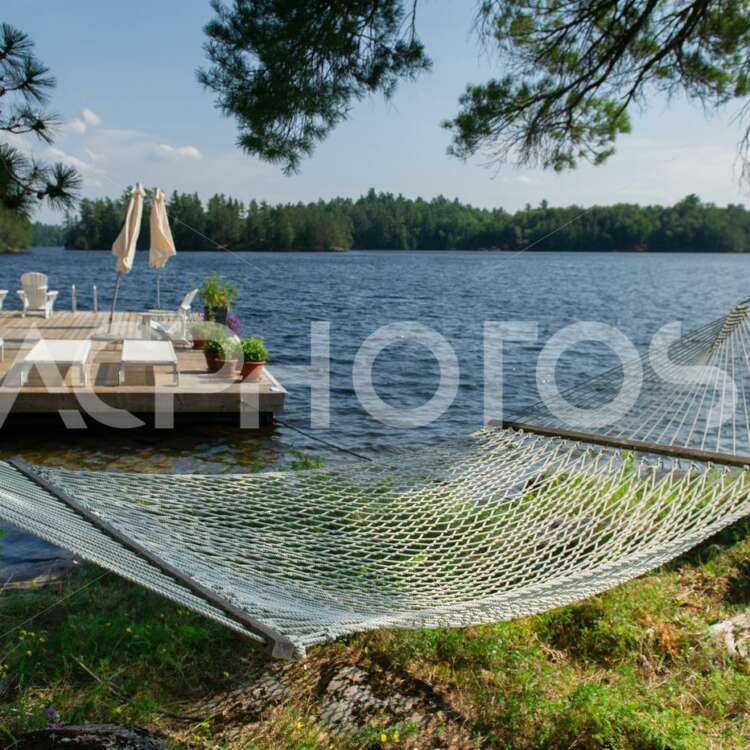 Empty hammock between two trees 2480