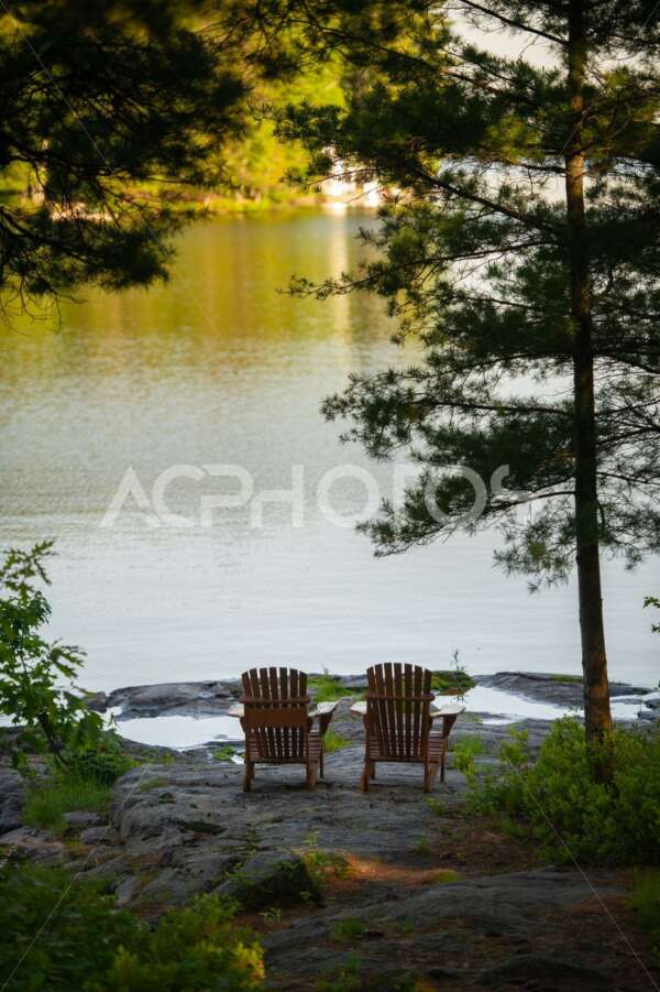 Muskoka Chairs near water 2916