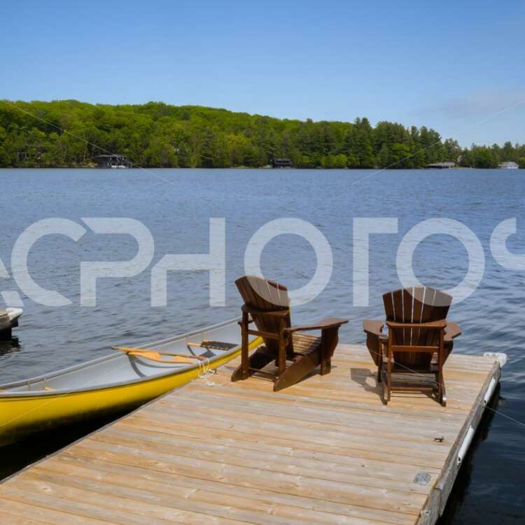 Two Adirondack chairs and a yellow canoe - Alessandro Cancian Photography