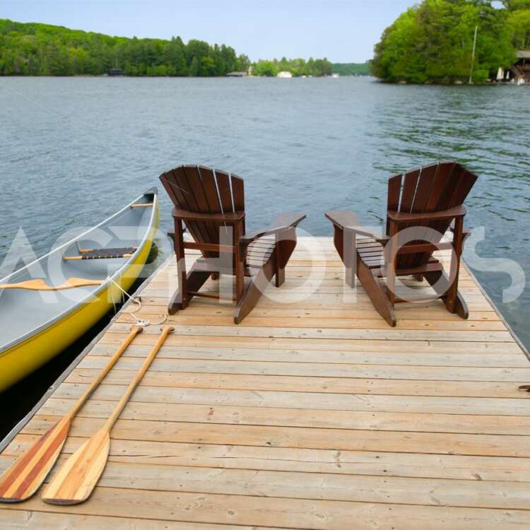 Yellow canoe and Adirondack chairs - Alessandro Cancian Photography