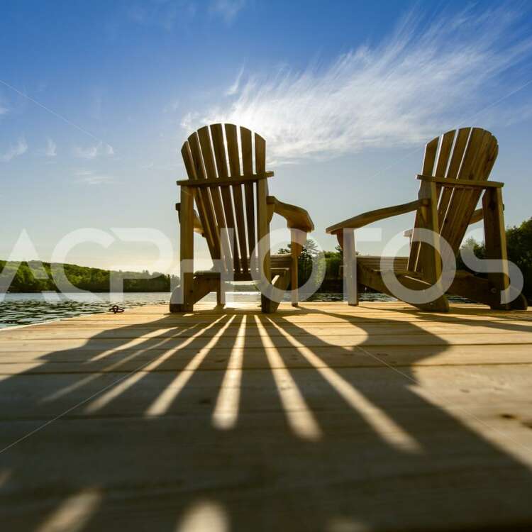 Adirondack Chairs at Sunrise with Long Shadow 3354