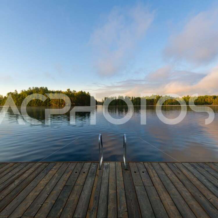 Wooden pier floating on a lake 3500