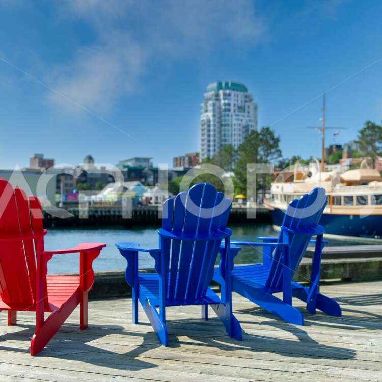 Adirondack chairs along the waterfront in Halifax - GettaPix