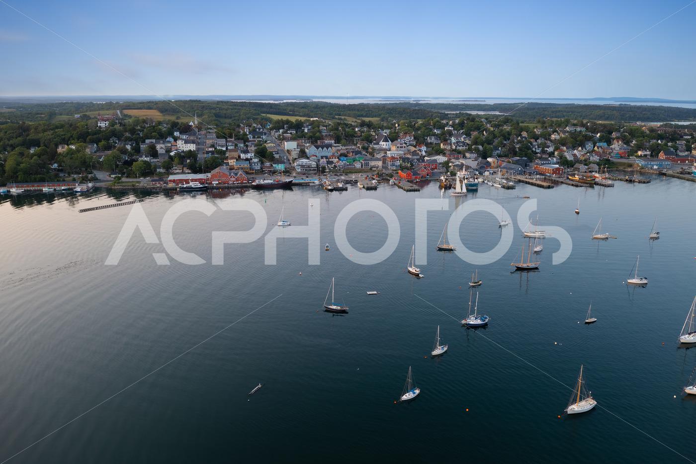 Aerial view of Lunenburg harbourfront - GettaPix