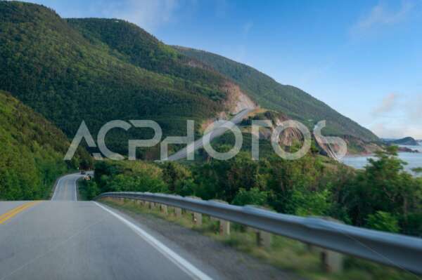 Driving along the Cabot Trail in Cape Breton - GettaPix