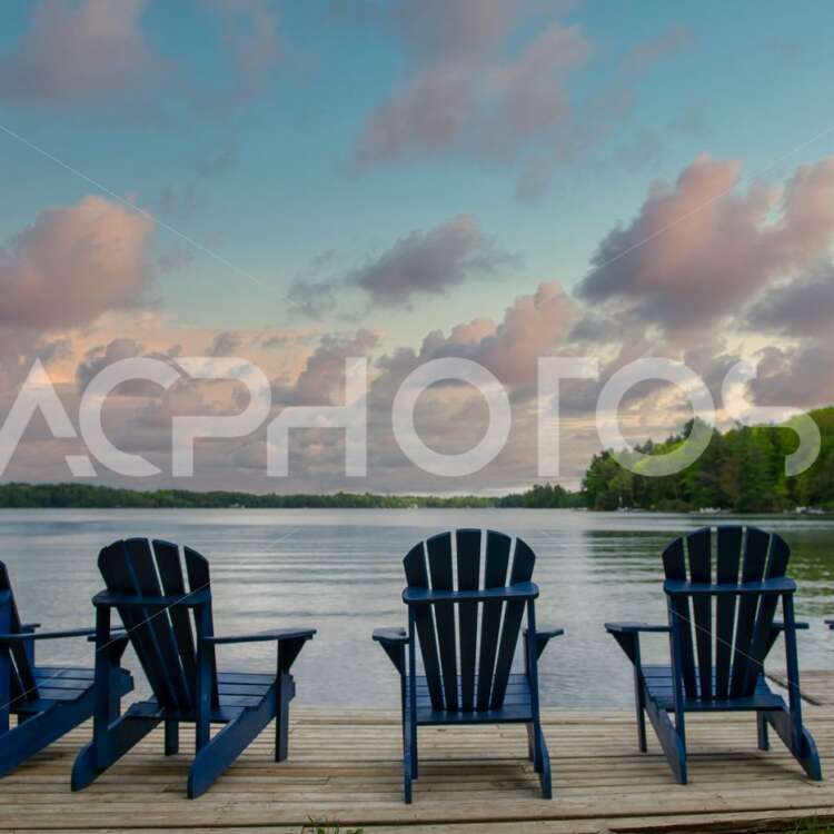 Multiple blue Adirondack chairs - GettaPix